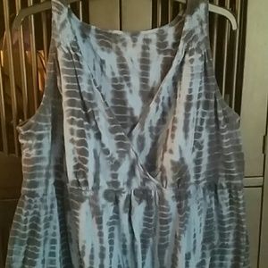 Blue Tie-dye Casual Dress